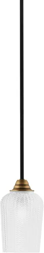 Miniatura 17 de Toltec Lighting Paramount - Mini colgante de 1 luz en acabado negro mate con cristal de arte perla de 7 pulgadas y estilo negro