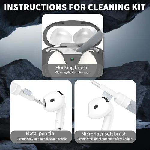 Miniatura 7 de Funda de dibujos animados de anime para Airpods 4 con llavero y kit de limpieza, dibujos animados 3D Kawaii divertida silicona suave que brilla