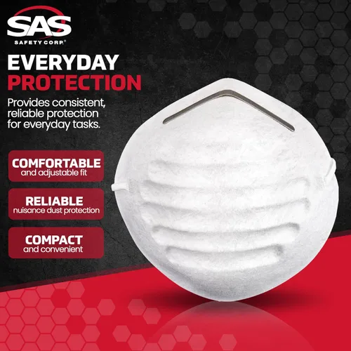 Miniatura 2 de SAS Safety 2985 Máscara antipolvo no tóxica, caja de 50