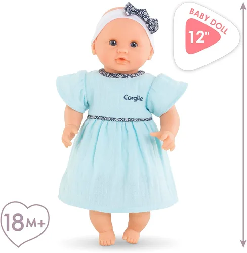 Miniatura 3 de Corolle Bébé Calin Maud - Muñeca bebé niño suave de 12" con aroma a vainilla, atuendo azul y ojos para dormir para niñas de 18 meses en adelante