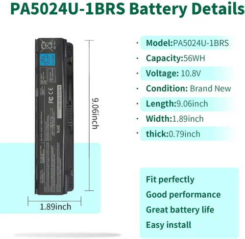 Miniatura 2 de PA5024U-1BRS Batería para Toshiba Satellite S75 P75-A7200 P75-A7100 S855-S5378 S855D-S5148 C75D C875 C850 L800 C55T-A C55-A5220 C55 5-A530 0