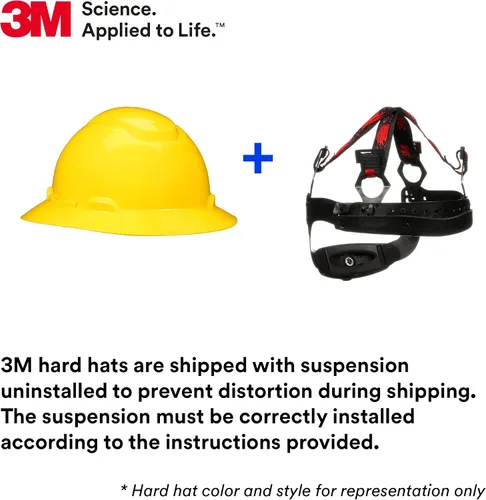 Miniatura 2 de 3M Hard Hat SecureFit H-800 Series Casco de seguridad estilo ala completa con sensor Uvicator, suspensión de trinquete de difusión de presión de 4