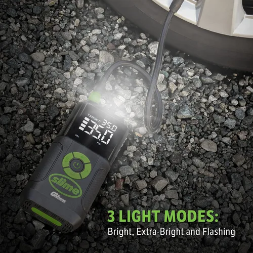 Miniatura 6 de Slime 40089 Inflador de neumáticos inalámbrico 3 en 1 con banco de energía y luz LED, apagado automático, pantalla digital y 6 ajustes