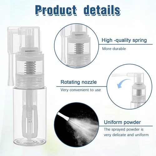 Miniatura 5 de KALIONE 2 unidades de pulverizador de purpurina transparente para manualidades con purpurina, botella vacía multiusos vacía de plástico pulverizador
