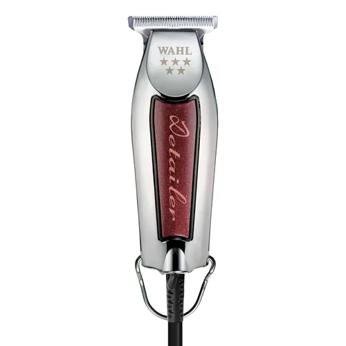 Afeitadora Wahl Detailer profesional, con cuchillas en T ajustables, 3 guías de corte (1/16 pulgada - 1/4 pulgada), protector de color rojo, aceite,