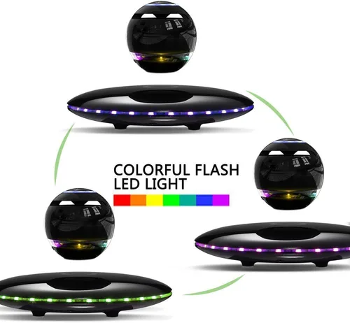 Miniatura 3 de Infinity Orb - Altavoz magnético con levitación Bluetooth 4.0 LED y flash flotante inalámbrico con micrófono y botones táctiles (negro)
