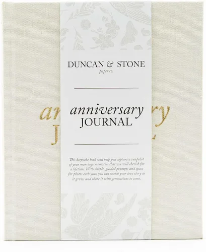DUNCAN & STONE PAPER CO. Diario de aniversario de boda, diario de aniversario para pareja, cuaderno de boda y más, libro de recuerdos de boda para