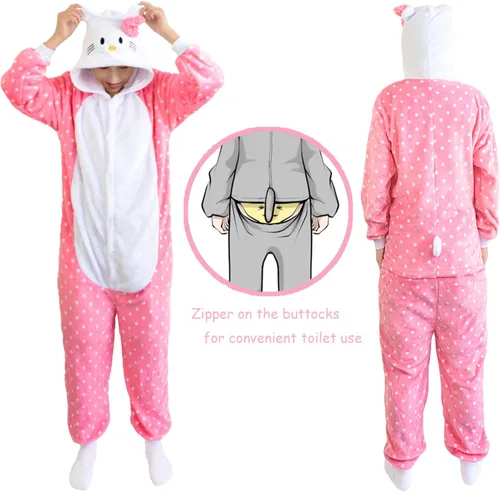 Miniatura 5 de Pijama de franela de una pieza para disfraz de Halloween, diseño de animal