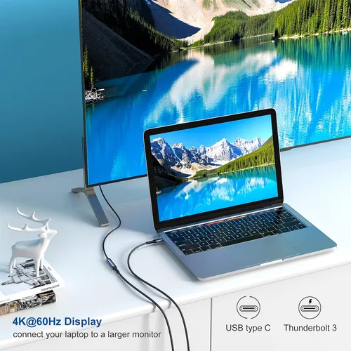 Miniatura 6 de Cable de extensión USB C de 3 pies, USB 3.2 USB-C macho a hembra, cable extensor de carga rápida 5A y sincronización de 10 Gbps para iPhone 16, rojo