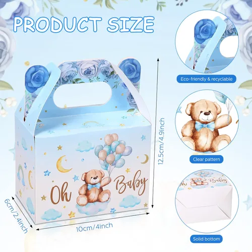 Miniatura 2 de 36 Piezas Cajas de Oso para Baby Shower Cajas de Favor Cajas de Dulces Lindas Decoraciones de Papel de Dulces y Galletas para Suministros de Baby