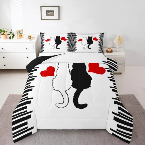 Miniatura 14 de Erosebridal Juego de edredón para parejas, juego de ropa de cama tamaño individual con lentejuelas doradas con purpurina dorada, edredón acolchado