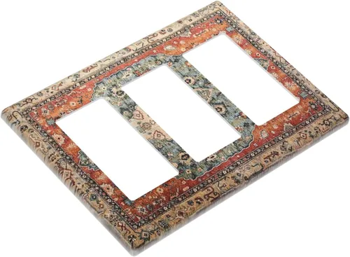 Miniatura 12 de Placa Decorativa de Pared de Granja Rústica con Cuerno de Madera para Puerta de Granero 1 Banda Duplex Cubiertas de Toma Eléctrica Soltera