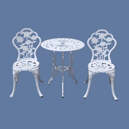 Miniatura 9 de KAILI - Juego de muebles de exterior de bistró con patrón de rosas, 1 mesa y 2 sillas para jardín, patio, porche (Rosa-Bronceado)