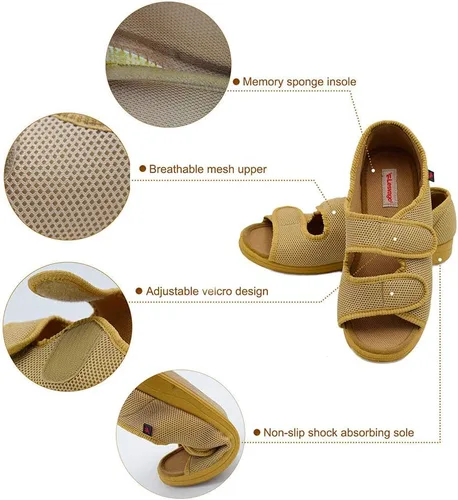 Miniatura 5 de W&LESVAGO Sandalias diabéticas para mujer, ancho ajustable para artritis y edema zapatos MS7008