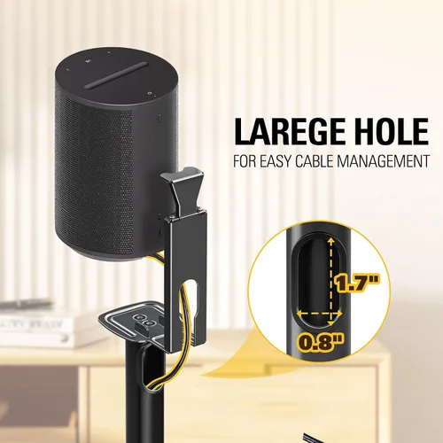 Miniatura 2 de Mounting Dream Soporte de altavoz para Sonos Era 100, One, One SL, Play:1, altura ajustable 32.5 "- 42", soporte de altavoz de sonido envolvente