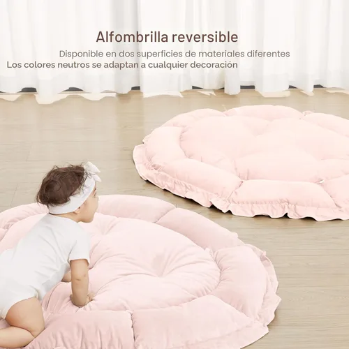Miniatura 4 de ANGELBLISS Gimnasio de juego para bebé de 5 en 1, tapete reversible para tiempo de barriga con 5 juguetes sensoriales para el desarrollo basado