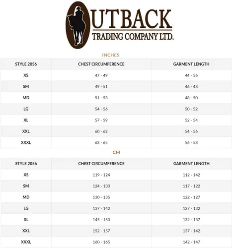 Miniatura 7 de Outback Trading Stockman 2056 - Abrigo de plumero de algodón transpirable y extra largo para hombre