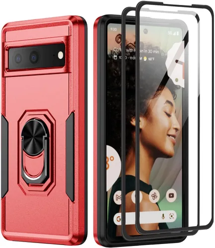 Miniatura 9 de Funda para Google Pixel 6A 5G con protector de pantalla, grado militar, de doble capa, resistente, a prueba de golpes, cubierta protectora de cuerpo