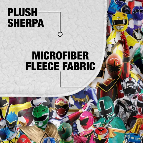Miniatura 4 de Power Rangers - Manta de 50 x 60 pulgadas, con tacto sedoso y parte trasera de sherpa, muy suave