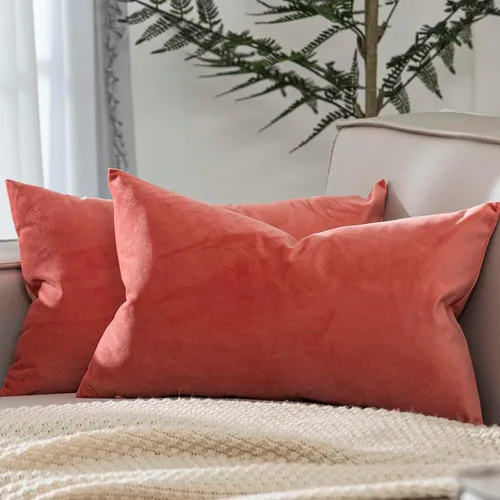 Miniatura 116 de Juspurbet - Juego de 2 fundas decorativas de terciopelo para cojines, fundas suaves para sofá, cama o sillón con cremallera oculta, para sala