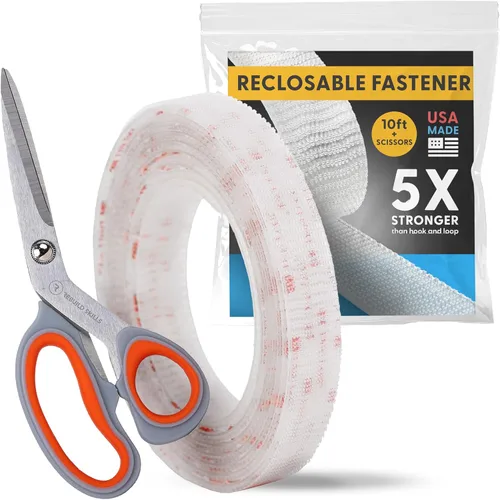 Miniatura 10 de Fuerza industrial - Cinta adhesiva negra de 10 pies + tijeras para interiores y exteriores - Cierre autoacoplable compatible con 3M SJ3550 / SJ3560