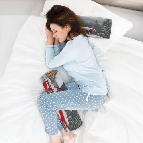 Miniatura 6 de Red Truck Farm - Almohada de cuello de Navidad para alivio del cuello con funda extraíble lavable, cojín redondo de espuma viscoelástica, diseño