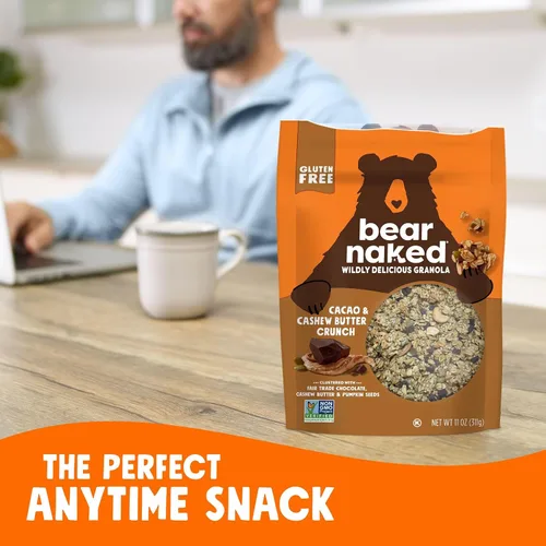 Miniatura 6 de Bear Naked - Cereal de granola integral, snacks de desayuno, crujido de cacao y mantequilla de anacardo (3 bolsas) (Paquete de 2)