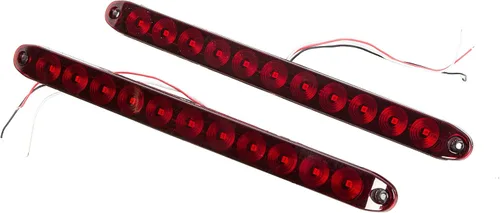 Barra de luz impermeable sellada de 15 pulgadas, 11 LED, color rojo, para remolque, camión, caravana, freno, trasero