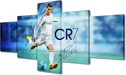 Miniatura 24 de TUMOVO Lienzo decorativo para pared, cuadro de Cristiano Ronaldo, cuadros de club de fútbol, impresiones en lienzo, póster de arte de pared, arte