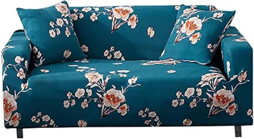 Miniatura 4 de AURLOE Funda de sofá estampada, Juego de funda elástica para sillón, funda de sofá biplaza con patrones para sillón con cojines de 2 plazas