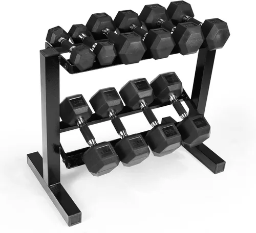 Miniatura 12 de CAP Barbell Juego de mancuernas de 150 libras con estante de 2 niveles Múltiples opciones Negro