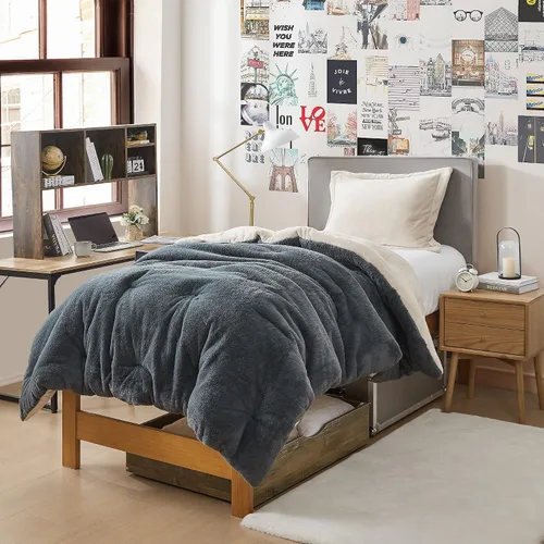 Byourbed Plumpy Pudgy Portly Chunky Bunny - Edredón Coma Inducer® Twin XL - Abedul con semillas de amapola