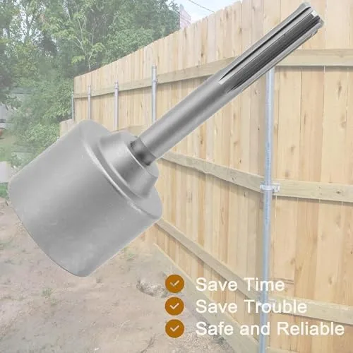 Miniatura 5 de Controlador de poste en T, vástago de 5 hoyos, acero de 7.9 in de longitud, poste de mano Pounder T, accesorio para poste de valla SDS-MAX U poste