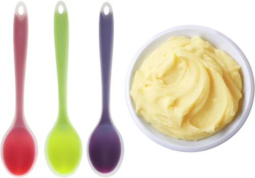 Miniatura 8 de SM SunniMix Cuchara de silicona semitransparente 3pcs Cuchara de sopa Cuchara de leche de café