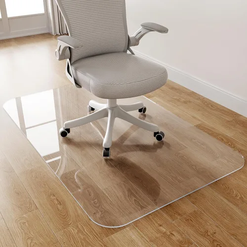 Miniatura 8 de Delamu Tapete para silla de oficina para suelo de madera dura, 30 x 48 pulgadas, tapete para silla de escritorio de oficina, PVC transparente