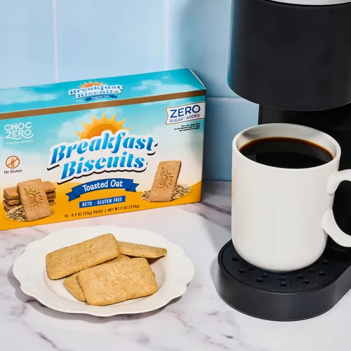 Miniatura 6 de Galletas para el desayuno de avena tostada ChocZero – Galletas de alto contenido en fibra sin azúcares añadidos, keto y sin gluten, 30 por caja