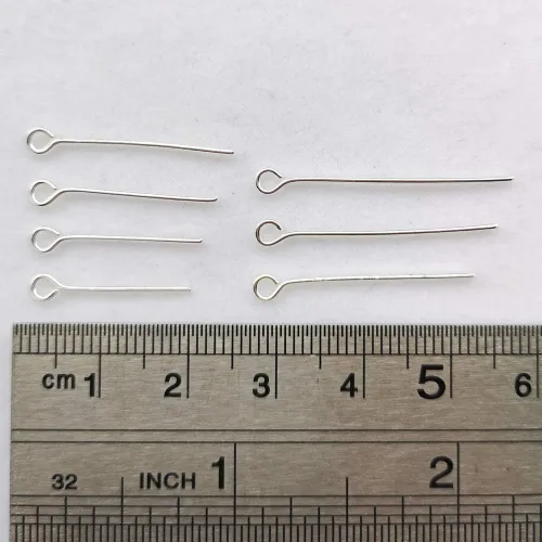 Miniatura 3 de Chenkou Craft 700 piezas surtidas de 7 tamaños surtidos de alfileres para hacer joyas (plata, mezcla)