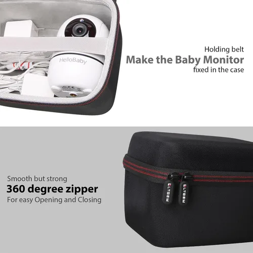 Miniatura 5 de L LTGEM Funda de viaje para monitor de bebé HelloBaby/Infant Optics DXR-8 PRO/Infant Optics DXR-8 / iFamily Baby Monitor - Bolsa de almacenamiento