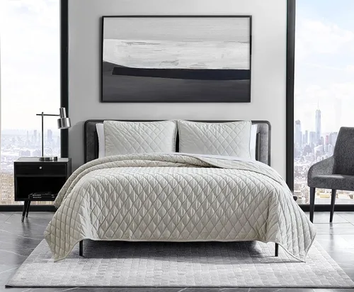 Miniatura 4 de Vera Wang - Juego de edredón tamaño Queen, juego de ropa de cama súper suave con fundas a juego, elementos esenciales modernos para la habitación
