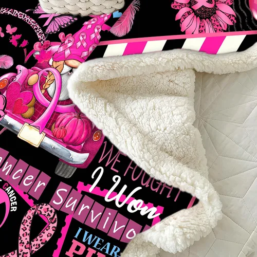 Miniatura 5 de Manta de cáncer de mama, regalos para sobrevivientes de cáncer de mama para mujeres, manta suave, regalos de cáncer de mama para mujeres, manta