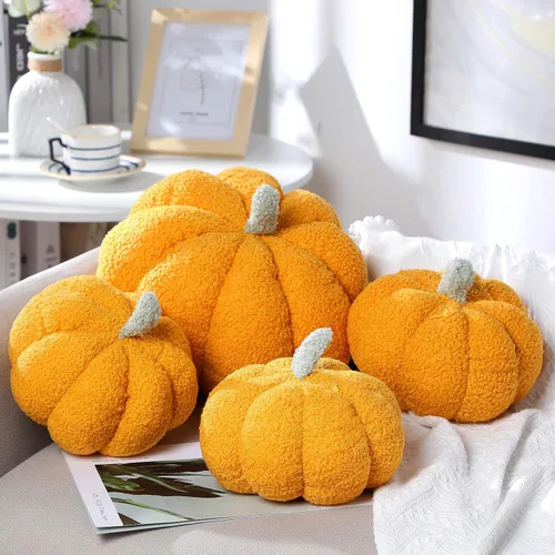Miniatura 10 de Kajaia 4 almohadas de otoño decorativas de calabaza de Acción de Gracias, almohada de otoño de 11 pulgadas, 7 pulgadas, cojín 3D de Acción de Blanco