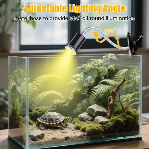 Miniatura 3 de Luz de Calentamiento para Tortugas (Temporizador de Ciclo), Lámpara para Tortugas UVA UVB Bombillas de Calor - Paquete de 2 de 50W, Bombilla de Luz