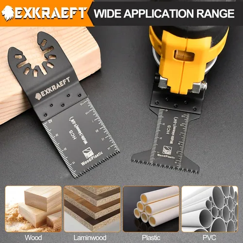 Miniatura 5 de Juego de 26 cuchillas oscilantes para herramientas oscilantes, de titanio, para madera, plástico, metal, bimetálicas, para Dewalt Milwaukee Ryobi