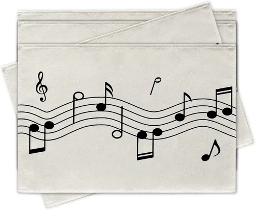 Juego de 4 manteles individuales vintage con notas musicales retro, para decoración de mesa, regalos para amantes de la música, bodas, cumpleaños,