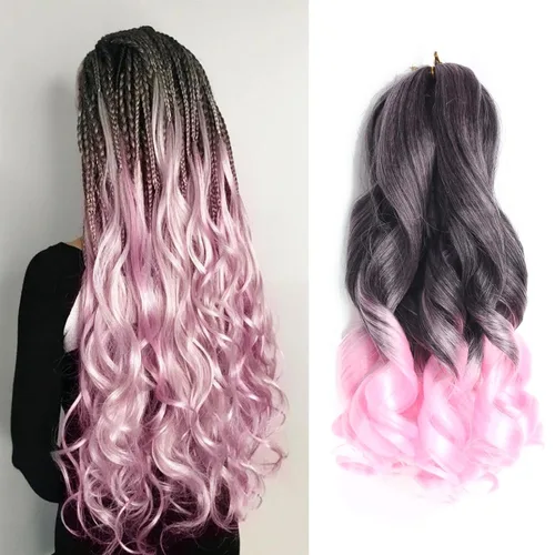 Miniatura 40 de Cabello rizado francés para trenzar de 12 pulgadas, 8 paquetes de cabello rizado preestirado para trenzas de caja, rizos franceses, trenzas