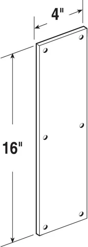 Miniatura 2 de Prime-Line J 4630 - Placa de empuje para puerta, 4 x 16 pulgadas, latón brillante (paquete individual)