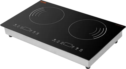 Miniatura 10 de VEVOR Placa de inducción, quemador eléctrico de encimera de 1800 W con 9 ajustes de potencia, estufa de control táctil de 2 quemadores, placa