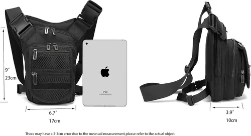 Miniatura 4 de Mochila de pierna caída, mochila para muslos, paquete Versipack para montar en motocicleta, caminar, ciclismo, vacaciones, hombre y mujer, Gris
