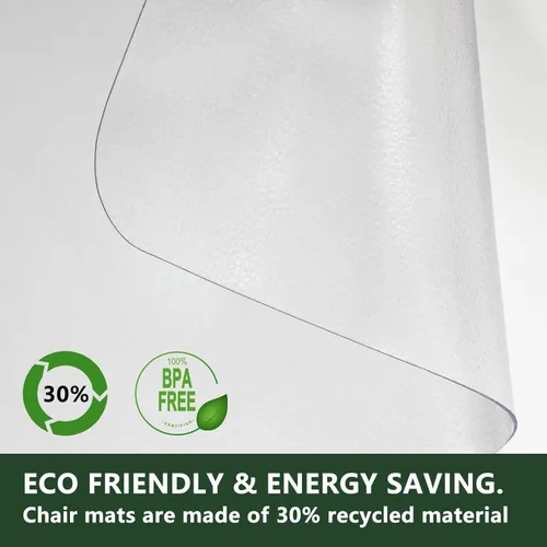 Miniatura 5 de FuturHydro Tapete para silla de oficina para suelo de madera dura, 36 x 48 pulgadas, tapete transparente para silla de computadora, tapete