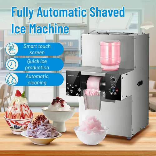 Miniatura 2 de HNZXIB Máquina automática de hielo de copo de nieve Máquina de hielo 440lbs/día Auto trituradora de hielo, afeitadora y máquina de cono de nieve